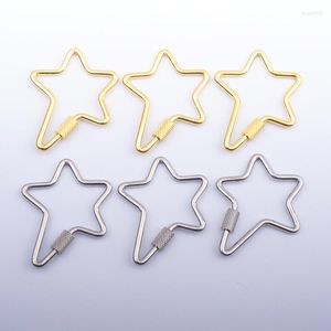 Charms Stainless Steel Five-pointed Star Spiral Clasp Charm Hook For Jewelry Making Gold/Silver Color Metal Heart Carabiners