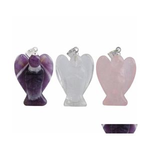 Collane con ciondolo Tumbeelluwa Angelo custode Fatto a mano in pietra intagliata Chakra Crystal Healing Chams per collana Drop Delivery Gioielli Pe Dhcye