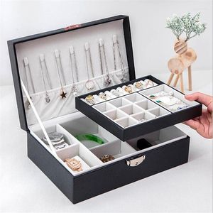 Jewelry Pouches Beautiful Box Ring Earrings Organizer Ear Studs Jewelery Display Stand Holder Rack Showcase Plate Makeup Storage Boxes