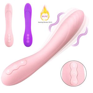 Beauty Items Heating Vibrator Av Wand Massager 10 Modes Waterproof Soft Dildo G Spot Clitoris Stimulator Adult sexy Toys for Woman