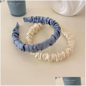 Andere Modeaccessoires Net Red Neues faltiges Haarband Großhandel Koreanische Mädchen Süße kleine frische Gesichtswaschstirnband Vielseitig H Dhkcp