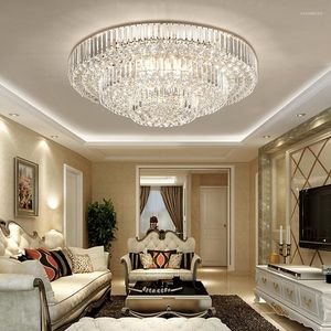 Candeliers Lights LED de LED de luz remota clássica Crystal Lustres Decor Home Plafonnier para sala de estar