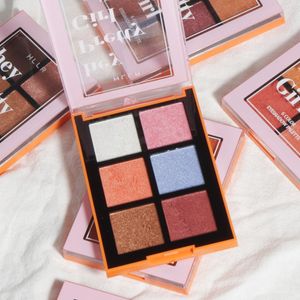 Paleta de maquiagem da sombra para os olhos 6color blush em pó 2 colorido sombra de palestra e sombra de palestra e olhos naturais duradouros cosméticos cosméticos