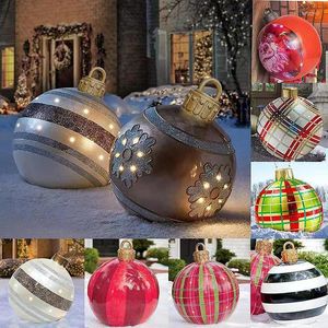 Decoração de festa 60 cm de Natal ao ar livre Balão decorado de Natal PVC Natal Gigante atmosfera Toy Ball Craft Ornament Gift