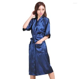 Kadın pijama bükülmüş saten gecelik imitasyon ipek bayan yaz saf uzun bornoz japon kimono hırka uyku üstleri