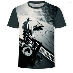 Erkek Tişörtler Erkek ve Erkekler 3D Baskı T-Shirt Marka Giysisi Kaydedici DJ Müzik Audiooks Yaz Moda Günlük Hip-Hop Motor 2022