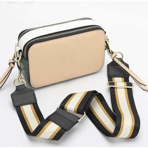 Designers messenger v￤ska f￶r kvinnor crossbody kamerav￤ska l￤der dubbel zip f￤rg matchande avslappnad bred rem axelv￤skor topp