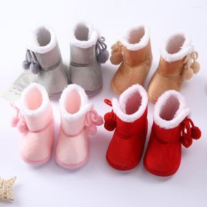 Premiers marcheurs automne bébé chaussures fille 1 an hiver né garçons semelle souple marcheur enfant en bas âge fourrure bottes de neige chaudes 0-18 mois