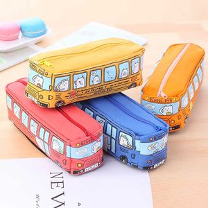 Kreativ multifunktionell bussdukspennor med hög kapacitet Kawaii School Supplies Box Case Korean Stationery