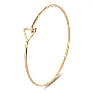 Bangle Fashion Geometry Circle Triangle Metal Arm Cuff For Women Men Friendship Round Gold Color Charm Armband Bandles