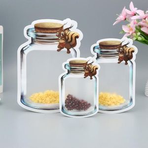 Réutilisable écureuil Mason Jar sacs noix bonbons Snack biscuits sac joint économiseur de nourriture cuisine stockage organisateur sacs SN559