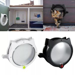 Cat Carriers Way Lockable Dogs Security Flap Door For Kitten Puppy Pets ABS Plastic Animal Small Dog Gate Kit Pet Supplies