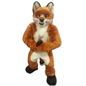 Acquista Costume Della Mascotte Della Volpe Del Costume Della Mascotte Della Volpe Lunga Pelliccia Del Cane Husky Fursuit Vestito Di Halloween