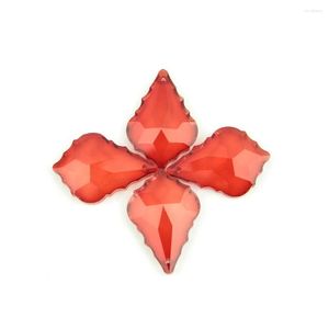 Lampadario Di Cristallo Rosso 10 Pezzi Con Pendenti A Forma Di Un Foro Parti Di Illuminazione Prismi Decorazione