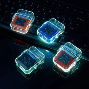 Mais recente multifuncional fria transparente arco mais leve colorido bateria USB portátil iluminação à prova d'água Herb Tobacco Cigarte Cigarret