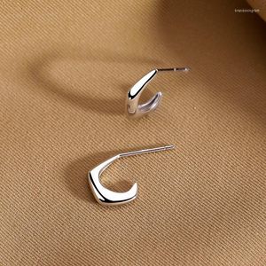 Stud Earrings Korean Fashion 925 Stamp For Women French Trendy Gold Plated C Shape Earring Bride Jewelry Prevent Allergy