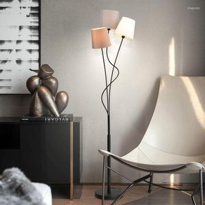 Floor Lamps Modern Minimalist Fabric Shade Led Lamp Living Room Home Decor Study Bedroom Bedside Indoor Lighting Standing Light