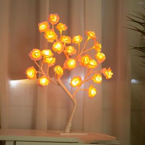 Nocne światła LED Rose Flower Dekoracyjne lampa USB do domowego wystroju ślubu