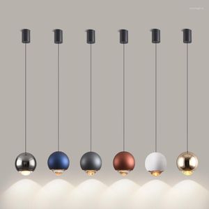 Chandeliers Single Bar Free Lifting Led Chandelier Modern Kitchen Spherical Ball Suspension Luminaire Restaurant Bedroom Lamp