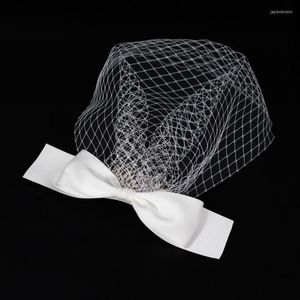 Headpieces G6DF Fascinators Hat For Women Tea Party Headband Wedding Cocktail Mesh Hair Clip Bow Tie