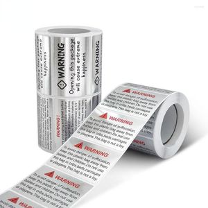 Present Wrap Warning Etikett klistermärke Självhäftande tätning Miljövänlig 300st/rollfilm rektangulär
