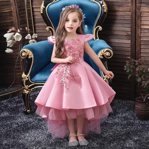 Girl Dresses 2022 Children's Tail Dress Skirt Girls Dovetail Net Gauze Big Kids Princess Flower Gowns For