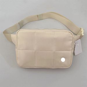 lu quilted grid belt bag Outdoor sport yoga waist bags women adjustable strap zipper Cross body camera bag messenger designer fanny pack