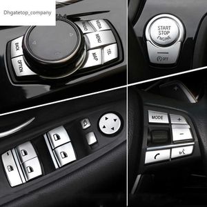 Chrome ABS Car Interior Buttons Sequins Decoration Cover Trim Decals för BMW F10 F07 F06 F12 F13 F01 F02 F20 F30 F32