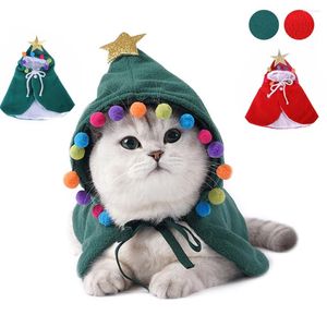 Cat Costumes Christmas Pet Clothes Winter Warm Dog Funny Cloak Scarf Headband Party Puppy Kitten Costume Supplies Gift Accessories