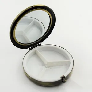 7 cm przenośne metalowe okrągłe pudełka na pigułki Opakowanie Butelki Uchwyt 3 komendy kontener obudowy Mały palenisko organizator makijażu