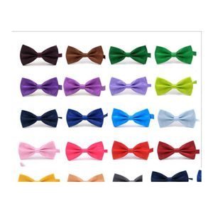 Bow Ties Solid Groom Men Colourf Cravat Cravat Gravata Męskie małżeństwo motyl Butterfly Wedding Bowties Business Drop dostawa moda ACCE DHT71