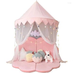 Tents And Shelters Nordic Kids Play Tent Pink Princess Castle House Tipi Enfant Indoor Baby Girls Crib Canopy Net Bed Children Room Decor