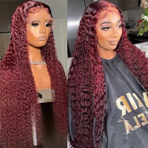 Lace Wigs 13x4 Deep Wave Frontal Wig Burgundy Lace Front Human Hair Wigs For Women Pre Plucked Brazilian Hair Wigs 99j Loose Deep Wave Wig 221216