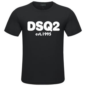 DSQ2 Bomullsduk Män sommar Ny bomullsbrevtryck Fashion T-shirtälskare Loose Round Neck Kort ärm