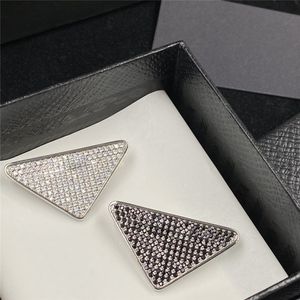 Full Diamond Designer Pin Letter Rhinestone Brooch Women Personality Black Crystal Pins Dress Coat Brooches With Box