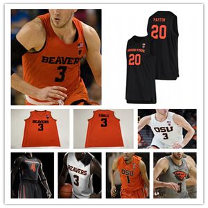 Ncaa Oregon State Beavers OSU College Basketball-Trikots Glenn Taylor Jr. Pope Dexter Akanno Dzmitry Ryuny Rodrigue Andela Michael Rataj Tyler Bilodeau Gary Payton