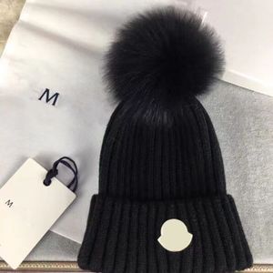Winter Knitted cashmere beanie womens for Women - Chunky Knit, Thick and Warm with Faux Fur Pom, Available in 11 Colors
