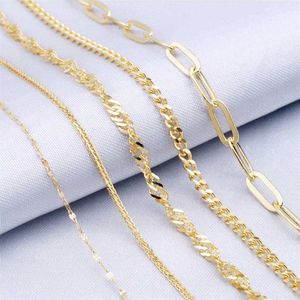 Heißer Verkauf feiner Au585 Real Gold Halskette 14K Solid Gold Chain Schmuck Großhandel Ketten pro Rolle für maßgeschneiderte Schmuckherstellung