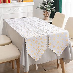 Tkanina stołowa 33 180 cm Dekoracje świąteczne Bronzing White Runner Creative Dressont Tablecloth