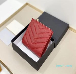 Lady Lady Red Black Pink Wallet Multicolor Designers Coin Card Card Holder Original Box 5112 Classic Zipper Pocket Y 163 Wi244m