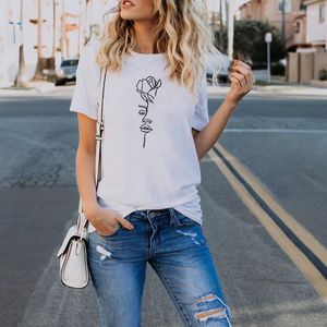 Women's T Shirts Women Summer Rose Face Graphic Tshirt Funny 90s Young Woman Tee Hipster Grunge Tumblr Aesthetic Vintage Party Goth Tees