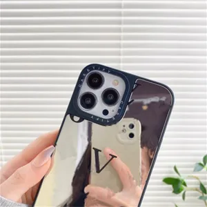 Luksurys iPhone Case Glass Mirror Cover Cover Protective Projektanci mody V bliter V Case for iPhone 14 13 12 11 Pro Max