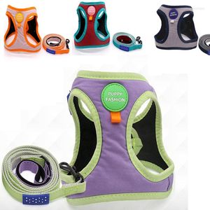 Hundhalsar Pet Harness Color Matching Chest Strap Anti Breakaway Traction Outdoor Training For Small Medium Dogs Cat Harnesses V￤st