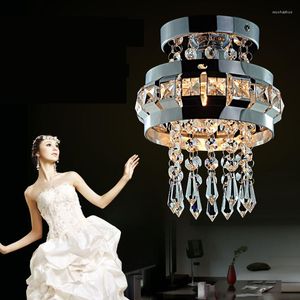 Światła sufitowe feimefeiyou okrągły lekki luksusowy kryształowy lampa salonowa sypialnia żyrandol żyrandol korytarz korytarz