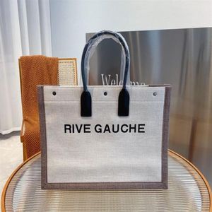 trend Women handbag Rive Gauche Tote shopping bag handbags top linen Large Beach bags Designer travel Crossbody Shoulder satchel W238O