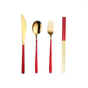 Flatware Sets Upscale Gold Dinnerware Set Stainless Steel Tableware Knife Fork Coffee Spoon Dishwasher Safe Cutlery