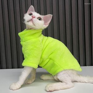 Costumi per gatti Inverno Caldo Costume per animali domestici per gatti Sphynx Morbido pile Vestiti per cani senza peli Kedi Katten Mastomas Abbigliamento Pullover
