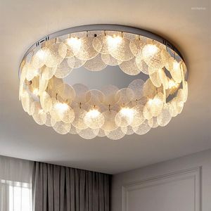 Deckenleuchten Moderne Glas-LED-Lampe für Schlafzimmer Wohnzimmer Arbeitszimmer Dach Home Chrome Dekoration Mode Kronleuchter Beleuchtungskörper 2022