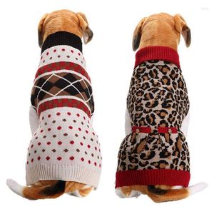 Dog Apparel Christmas Pet Sweater High Collar Clothing Cat Dogs Coat Winter Warm Jacket Leopard Knitting Costume