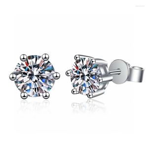 Stud Earrings Luxury 925 Silver Excellent Cut D Color Pass Diamond Test Mossanite Earring